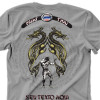 Camiseta - Muay Thai - Guerreiro Dois Dragões Bandeira Tailândia Costas Cinza