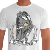 Camiseta - Muay Thai - Lutador com Mongkon na Defesa Canela e Punhos Frente Branco