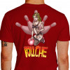Camiseta - Boliche - Mullher Sensual Jogadora de Lingerie Costas Vermelha