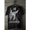 Camiseta - Tae Kwon Do - Tribal Dragão Kanji Chute Alto A Cada Luta Vencida um Grau de Confiança a Cada Luta Perdida um Grau de Perseverança Costas Preta
