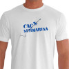 Camiseta - Pesca Submarina - Mergulhador Livre Praticando Caça Sub Tubarão, Tartaruga e Peixe Efeito Água do Mar