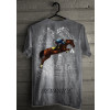 Camiseta - Hipismo - Prova de Salto Equitação Cavaleiro Salto Costas Cinza