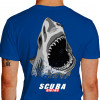 Camiseta - Mergulho - Tubarão Branco Ataque Mergulho - azul