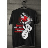 Camiseta - Spinning - Aluno Pedalando na Aula Frase Disciplina é Ponte que Liga Nossos Sonhos as Nossas Realizações Costas Preta