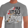 Camiseta - Jiu-Jitsu - Velocidade Triângulo Fundo Maori Lisa Frente Cinza