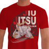 Camiseta - Jiu-Jitsu - Velocidade Triângulo Fundo Maori Lisa Frente Vermelho