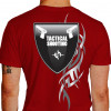 Camiseta - Tiro Esportivo - Tribal Brasão Duas Armas Glock Mira Tactical Shooting Costas Vermelha