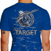 Camiseta - Tiro Esportivo - Atirador Carabina Mira Stay on Target Costas Azul