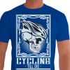 Camiseta - Ciclismo - Estampa Caveira Capacete Ciclista Cycling Till Die Frente Azul