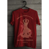 Camiseta - Yoga - Enfrentar a Confusão da Vida com Firmeza e Estabilidade Costas Vermelho