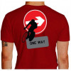 Camiseta - Ciclismo - One Way Placa Trânsito Ciclista de Bike Costas Vermelha