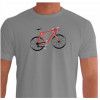 Camiseta - Ciclismo - Desenho Bike Magrela para Ciclista Frente Cinza
