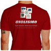 Camiseta - Ciclismo - Acessórios Bike e Ciclista Óculos, Capacete, Roda, Relógio e Pedal Costas Vermelha