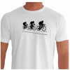 Camiseta - Ciclismo - Competição Ciclistas em Pelotão Biker Saindo do Vácuo Botando a Cara no Vento Frente Branca
