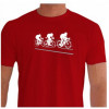 Camiseta - Ciclismo - Competição Ciclistas em Pelotão Biker Saindo do Vácuo Botando a Cara no Vento Frente Vermelha