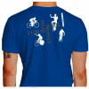 Camiseta - Ciclismo - Ciclistas Correndo Saudando e Comemorando Marca de Pneu Bike Fast Extreme Action Danger Costas Azul