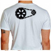 Camiseta - Ciclismo - Costas Catraca e Corrente Frente Pelotão Ciclistas Costas Branca