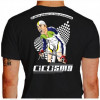 Camiseta - Ciclismo - Ciclista Atravessando a Linha de Chegada Frase A Vitória Pertence ao Mais Perseverante Costas Preta