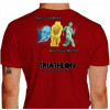 Camiseta - Triatlhon - Motivação Atletas Pain is Temporary Quitting is Forever Costas Vermelha