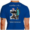 Camiseta - Triatlhon - Desenho Triatletas Frase Resistir é a Opção dos Fracos Persistir é a Opção dos Fortes Costas Azul