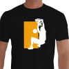 Camiseta - Basquete - Quadra Vista de Cima Jogador Dando Enterrada Segurando o Aro Preta