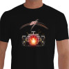 Camiseta - Fórmula 1 - Carro Transparente Frente e Costas Ilustração Faíscas Preta