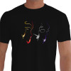 Camiseta - Bungee Jump - Estampa Quatro Radicais Saltadores Efeito Cores Preta