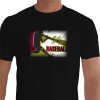 Camiseta - Beisebol - Rebatedor Hitter Dando uma Rebatida Forte Preta
