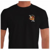 Camiseta - Kart - Caveira Piloto Efeito Fogo Capacete Catraca e Corrente Racing is in my Blood Frente