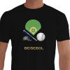 Camiseta - Beisebol - Campo Diamante Taco de Alumínio Preta