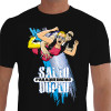 camiseta salto duplo paraquedismo - preto