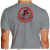 Camiseta - Ciclismo - Ilustração Ciclista Frase Running My Troubles Away Costas Cinza