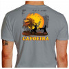 Camiseta - Capoeira - Roda de Capoeira Pôr do Sol Fuga Aú Lisa Costas Cinza