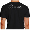 Camiseta - Ciclismo - Formas Geométricas Igual a Ciclismo Frente Ciclista Bike Mapa do Mundo Costas Preta