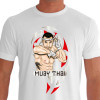 Camiseta de Muay Thai Cotovelada Mat Wiang Klap - Branca