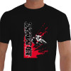 Camiseta - BMX Racing - Efeito de Tinta Pega de Dois Pilotos Bike Preta
