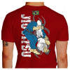 Camiseta - Jiu-Jitsu - Triângulo Tribal Bandeira do Brasil Lisa Costas Vermelho