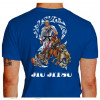 Camiseta - Jiu-Jitsu - Cascudo Faixa Preta Cachorros Treta Lisa Costas Azul