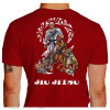 Camiseta - Jiu-Jitsu - Cascudo Faixa Preta Cachorros Treta Lisa Costas Vermelho