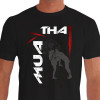 Camiseta de Muay Thai Joelhada no Peito - Preta