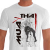 Camiseta de Muay Thai Joelhada no Peito - Branca