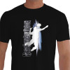 Camiseta - Badminton - Jogador Cortada Saltando Preta