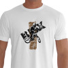 Camiseta - BMX Racing - Marca de Pneu Terra Piloto Saltando de Lado Branca