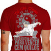 Oito Trigramas I Ching Yin Yang Praticante Respiração em Harmonia Frase Usar Quatro Gramas para Vencer Cem Quilos - vermelha