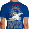 Oito Trigramas I Ching Yin Yang Praticante Respiração em Harmonia Frase Usar Quatro Gramas para Vencer Cem Quilos - azul
