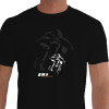 Camiseta - BMX Racing - Piloto Pedalando Explosão Física Fundo Sombra Preta