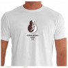 Camiseta - Aikido - O-Sensei Morihei Ueshiba entre Duas Espadas Bushi Estrelas Kanji Frente