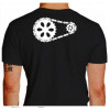 Camiseta - Ciclismo - Costas Catraca e Corrente Frente Pelotão Ciclistas Costas Preta