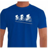 Camiseta - Ciclismo - Competição Ciclistas em Pelotão Biker Saindo do Vácuo Botando a Cara no Vento Frente Azul